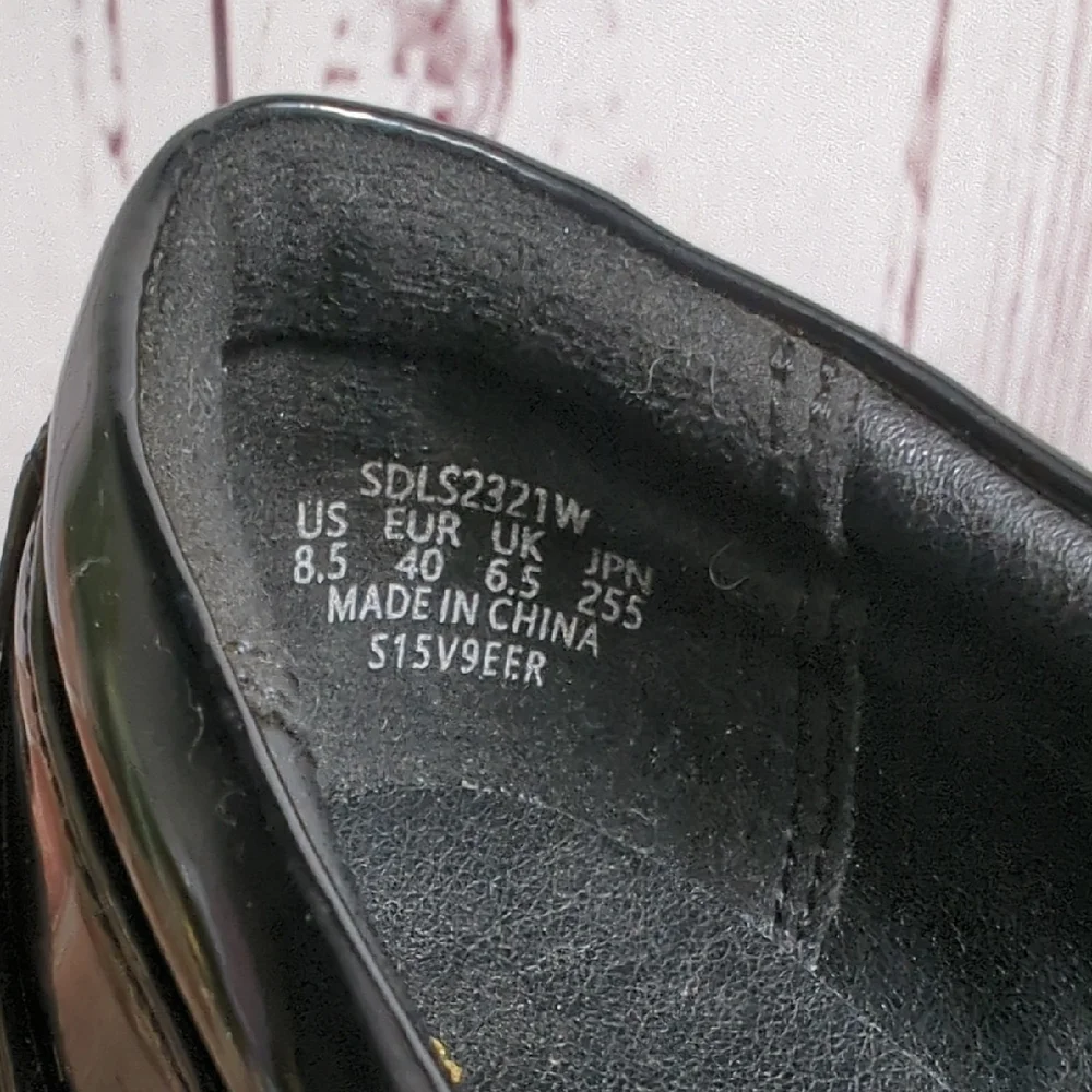 Dream Pairs Black Vegan Patent Leather Platform Loafers Chunky Lug Sole 8.5 7.5‎